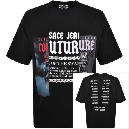 Versace Jeans Couture Logo T Shirt Black | Mainline Menswear us